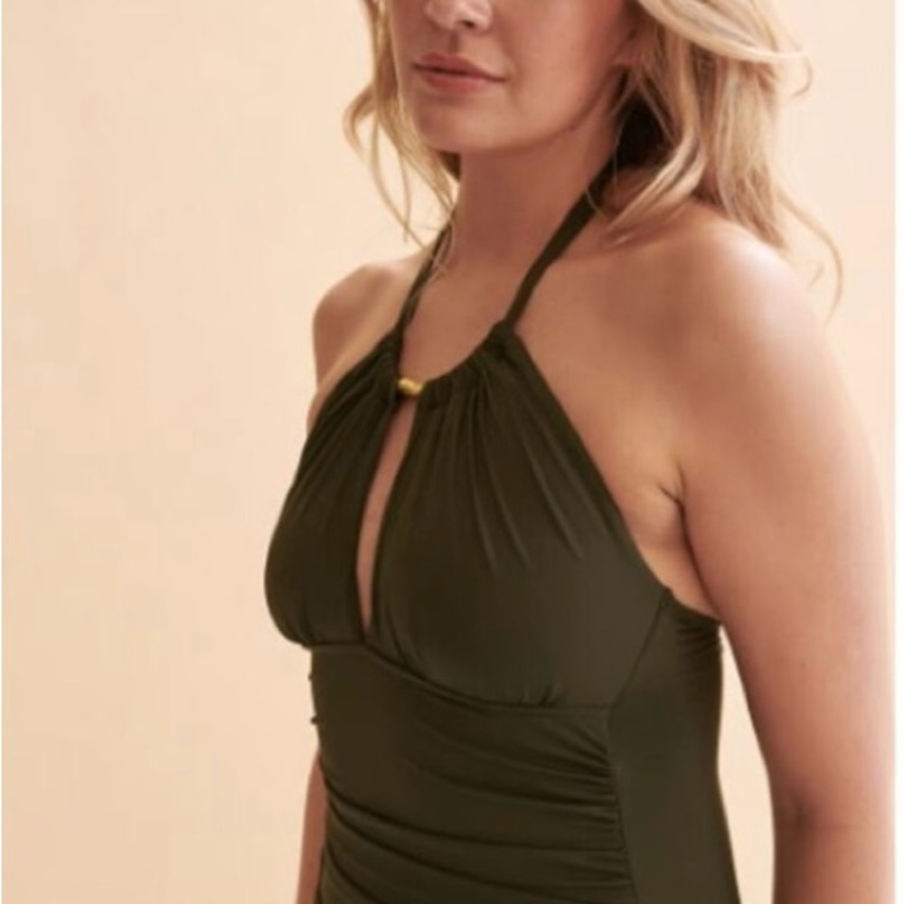 Ralph Lauren Olive Green 1-Piece Swimsuit Size 4 - Picture 2 of 8